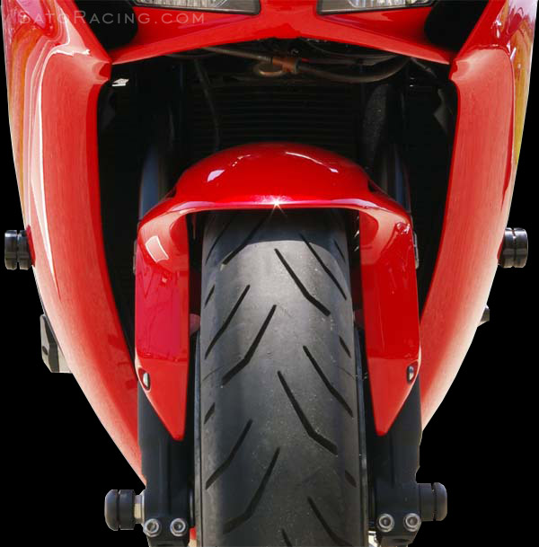 2012 Honda CBR1000RR wearing SATO RACING Frame Sliders, Engine Sliders and Front Axle Sliders