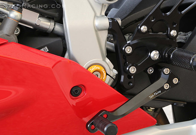 SATO RACING Lower Frame Plugs on a Ducati 899 Panigale [L]-side