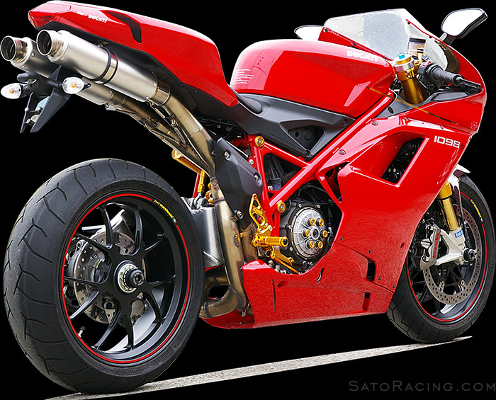 Ducati 1098 with SATO RACING type 2 Rear Sets