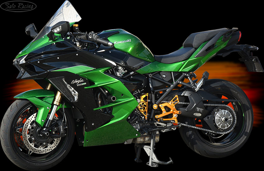 Kawasaki H2SX with SATO RACING Rear Sets, Handle Bar Ends, Frame Sliders and Front Axle Sliders