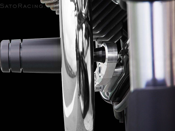 SATO RACING Moto Guzzi V7 '08-'14 Frame Sliders - front view
