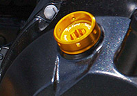 Sato Racing Oil Cap #H-OFCAP-RG on a Ninja 1000