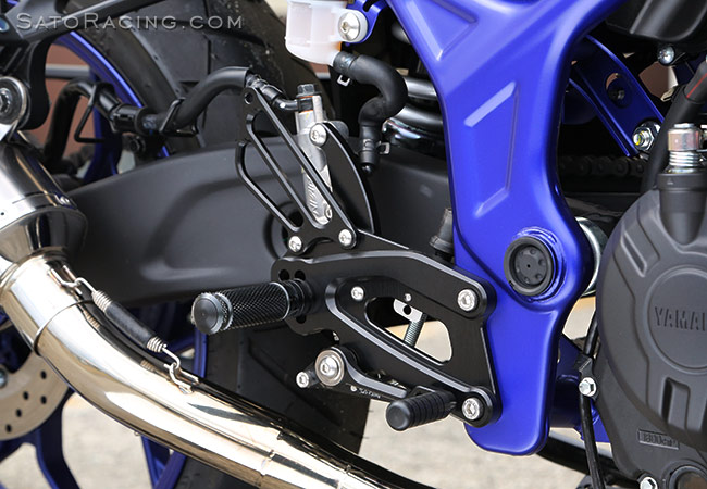 SATO RACING R3 Rear Sets in Black on an MT-25 / MT-03 [R]-side