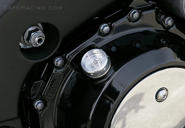 SATO RACING Oil Filler Cap on a Suzuki B-King