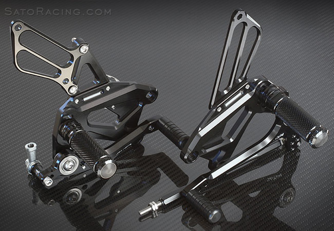 SATO RACING Suzuki SV650 ABS Rear Sets in BLACK