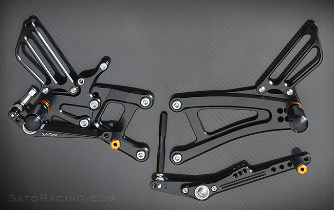 SATO RACING Yamaha YZF-R1 '15- Race Concept Rear Sets v.1 in Black