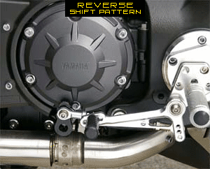 SATO RACING VMAX 1700 Rear Sets - stock shift and reverse shift animation