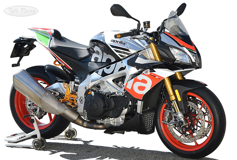 2017 Aprilia Tuono V4 1100 with SATO RACING Rear Sets, Sliders, Racing Hooks and other parts