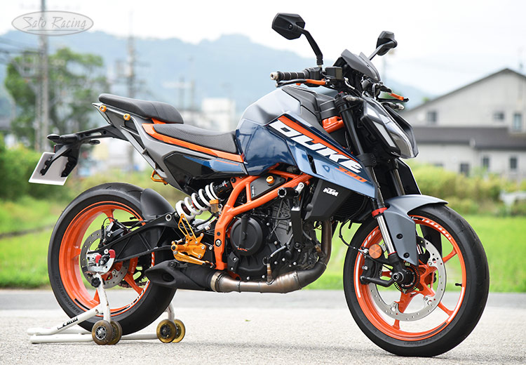 image - 2024 KTM 390 Duke with SATO RACING Frame Sliders, Axle Sliders, Rear Sets, Spools and other parts