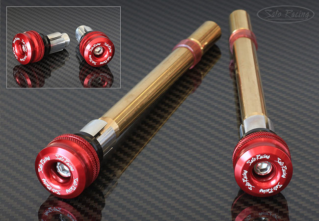 SATO RACING Handle Bar Ends - SHORT style for Honda in Red anodized finish