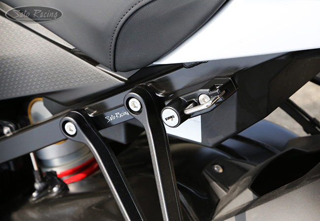 SATO RACING Helmet Lock on a BMW S1000R