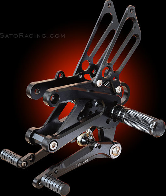 SATO RACING BMW S1000R Rear Sets in Black - [L]-side