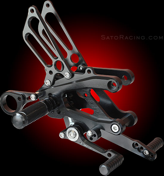 SATO RACING BMW S1000R Rear Sets in Black - [R]-side