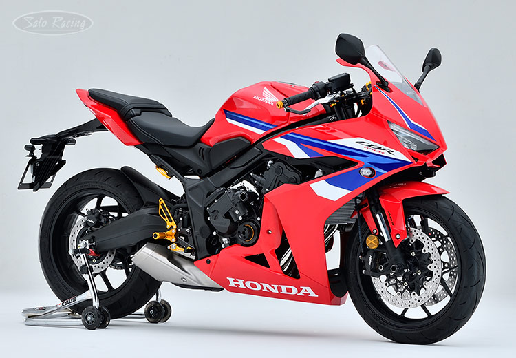 2024 CBR650R with SATO RACING Engine Sliders, Front Axle Sliders and other parts