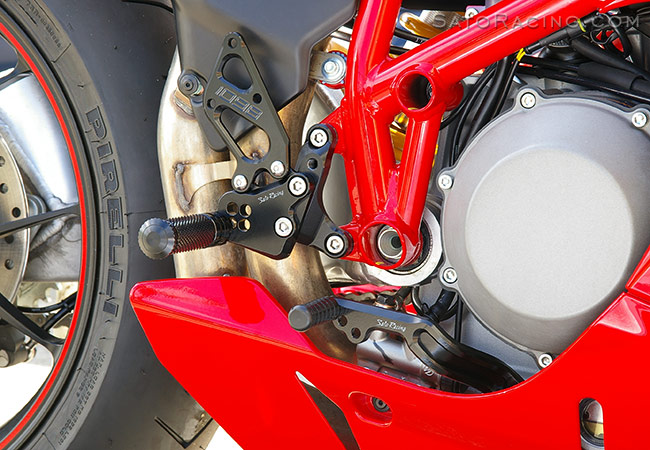 Ducati 1098 with SATO RACING 'Type 1' Rear Sets and optional Brake Pedal Kit