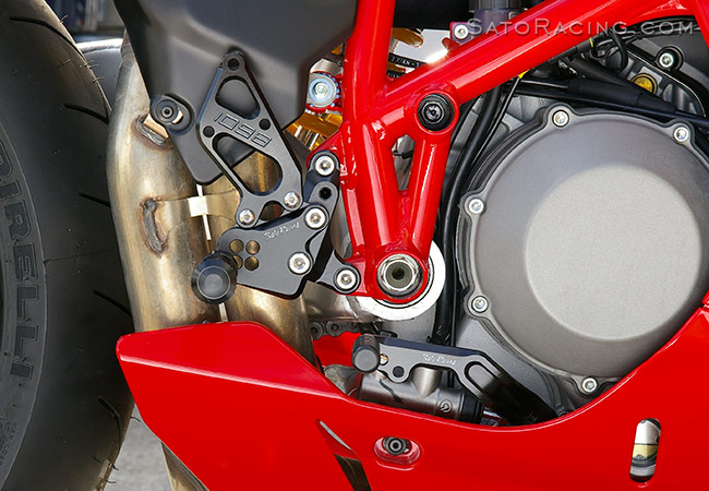 Ducati 1098 with SATO RACING 'Type 1' Rear Sets and optional Brake Pedal Kit