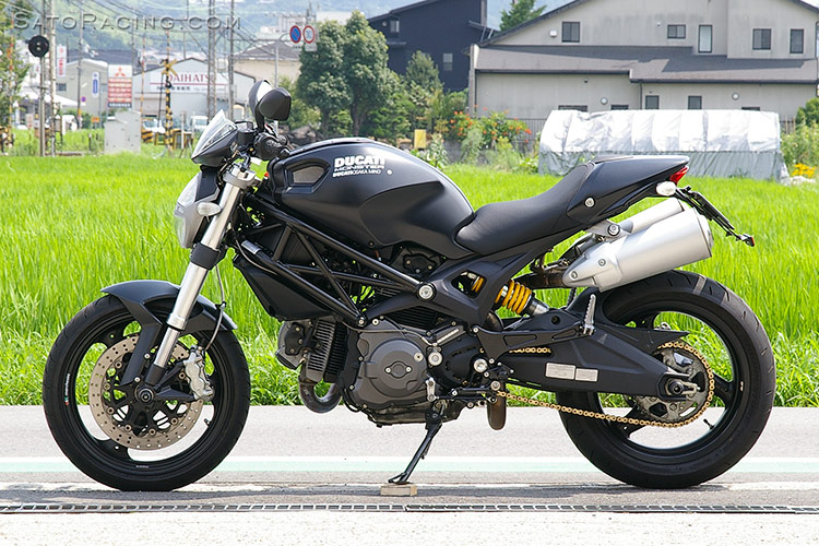 Ducati Monster 696 with SATO RACING Axle Sliders, Rear Sets and other parts