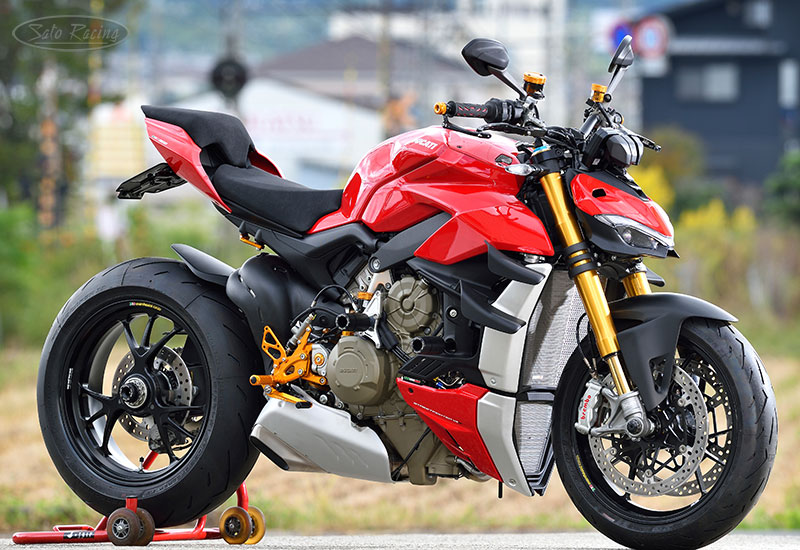 2020 Ducati Streetfighter V4 with SATO RACING Rear Sets, Sliders and other parts