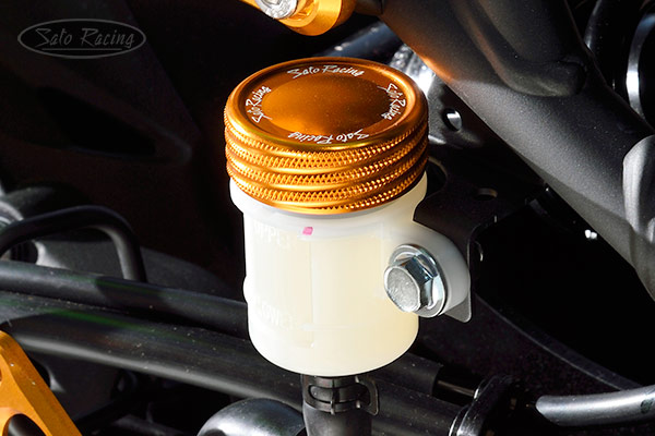 SATO RACING rear brake reservoir cap on a Kawasaki Ninja ZX-4RR