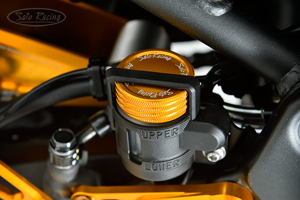 SATO RACING rear brake reservoir cap on a Z900RS CAFE SATO RACING rear brake reservoir cap on a Z900RS CAFE