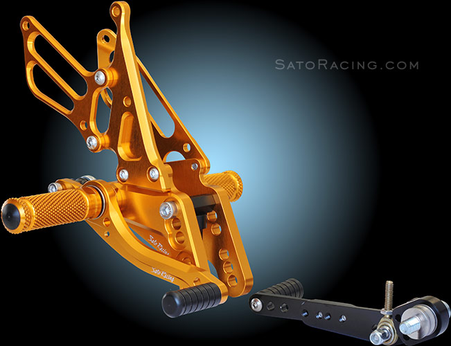 SATO RACING Rear Sets in Gold for '06-'10 Suzuki GSX-R600/750 -L-side