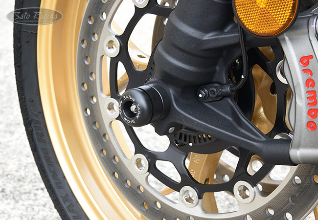 SATO RACING Front Axle Sliders on a Honda CB1000 Hornet