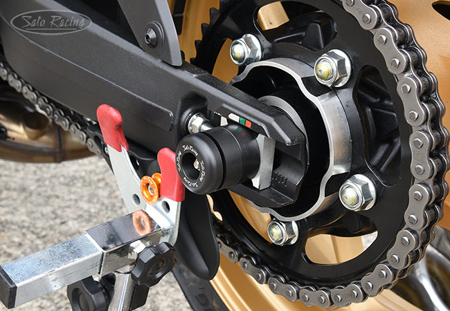 SATO RACING Rear Axle Sliders on a Honda CB1000 Hornet