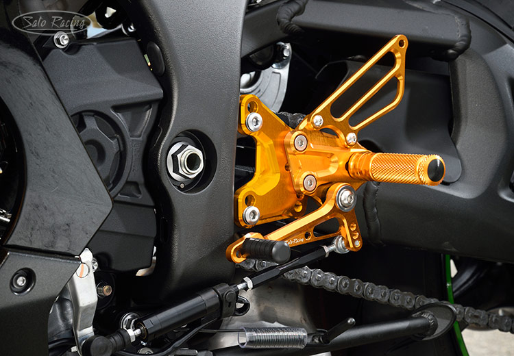 SATO RACING Rear Sets in Gold (L-side) for 2021+ Kawasaki ZX-10R