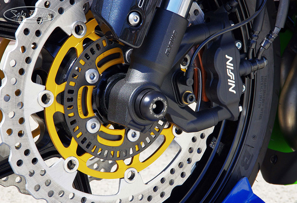thumbnail image 2 of Motorcycle Front Fork Sliders For Ninja ZX-6R 2024 2025+ – Axle Frame Sliders To Protect Wheels & Forks 2 of 12