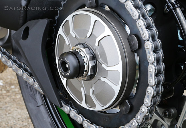 SATO RACING Rear Axle Sliders for '15-'18 Kawasaki H2