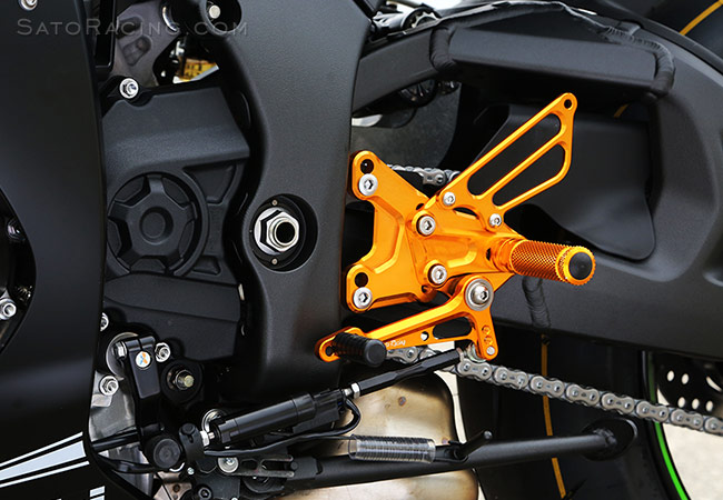 SATO RACING Rear Sets in Gold (L-side) for 2016+ Kawasaki ZX-10R