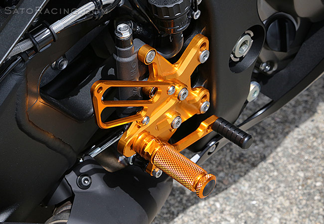 SATO RACING Rear Sets in Gold (R-side) for 2016+ Kawasaki ZX-10R