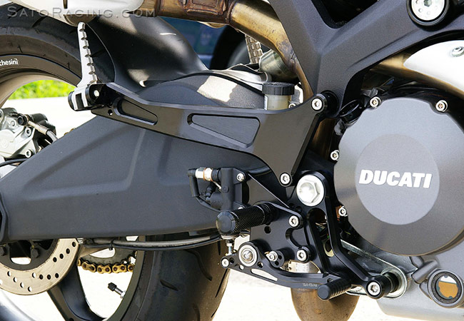 SATO RACING Ducati Monster 696 Rear Sets with optional Tandem Brackets