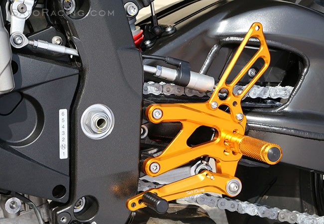 SATO RACING S1000R '14-'16 Rear Sets in GOLD - left side