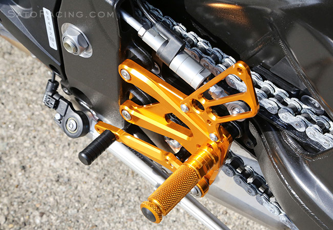 SATO RACING S1000R '14-'16 Rear Sets in GOLD - Left side