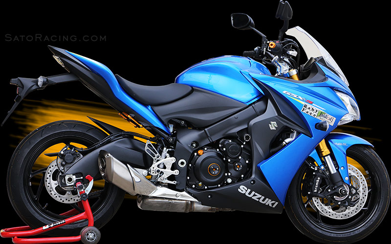 Suzuki GSX-S1000F with SATO RACING Rear Sets, Frame Sliders and other parts