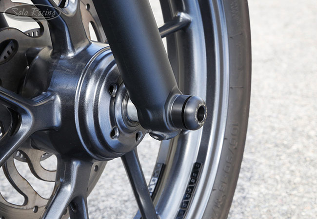 SATO RACING Front Axle Sliders for '16- Bonneville and Street Twin
