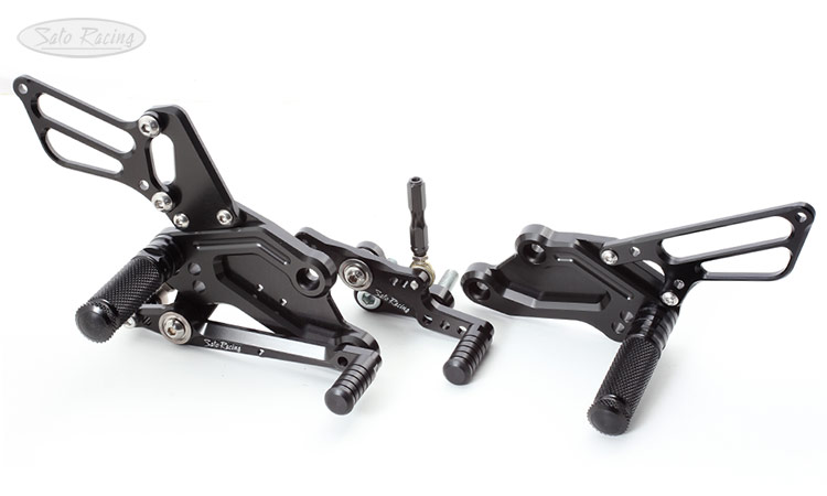 SATO RACING Rear Sets for quickshifter in Black for Yamaha R7