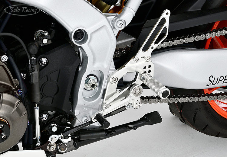 SATO RACING Yamaha MT-09 '21-'24/ XSR900 / XSR900GP '22-'24 Type 2 Rear Sets [L]-side in Silver