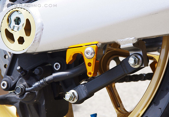 SATO RACING Race Stand Hooks on a 2011 Kawasaki Z1000