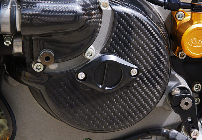 SATO RACING Alternator Cover on a Ducati 1098