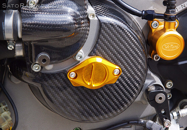 SATO RACING Alternator Cover on a Ducati 1098