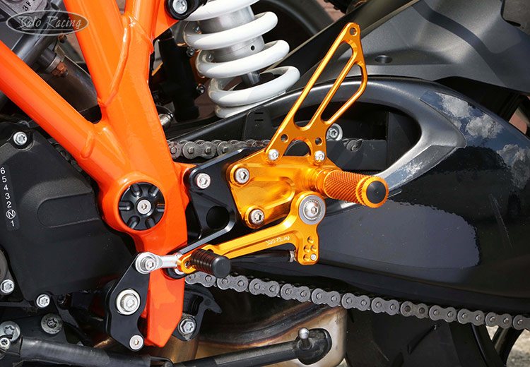 SATO RACING KTM 1290 Super Duke '14-'19 Rear Sets [L]-side with optional Reverse Shift Plate