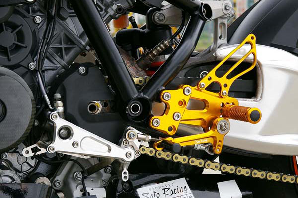 Sato Racing KTM RC8 Rear Sets [L] with optional Reverse Shift Plate and Shift Spindle Holder