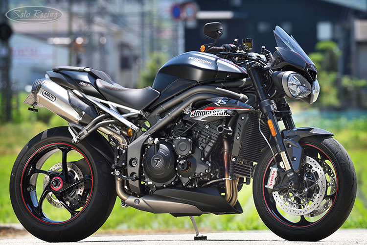 2019 Triumph Speed Triple RS with Sato Racing Rear Sets and Sliders