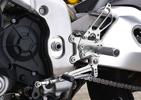 REAR SETS [SILVER] - Aprilia RSV4 ('09-'11)