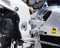 REAR SETS [SILVER] - Aprilia Tuono V4 R (non-ABS) ('12-'13)