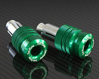 HANDLE BAR ENDS [GREEN] - LONG + inserts - Ducati/ KTM, etc