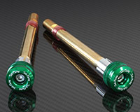 HANDLE BAR ENDS [GREEN] - SHORT style +inserts + weights