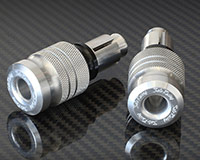 HANDLE BAR ENDS -LONG style- [SILVER] - HONDA + various